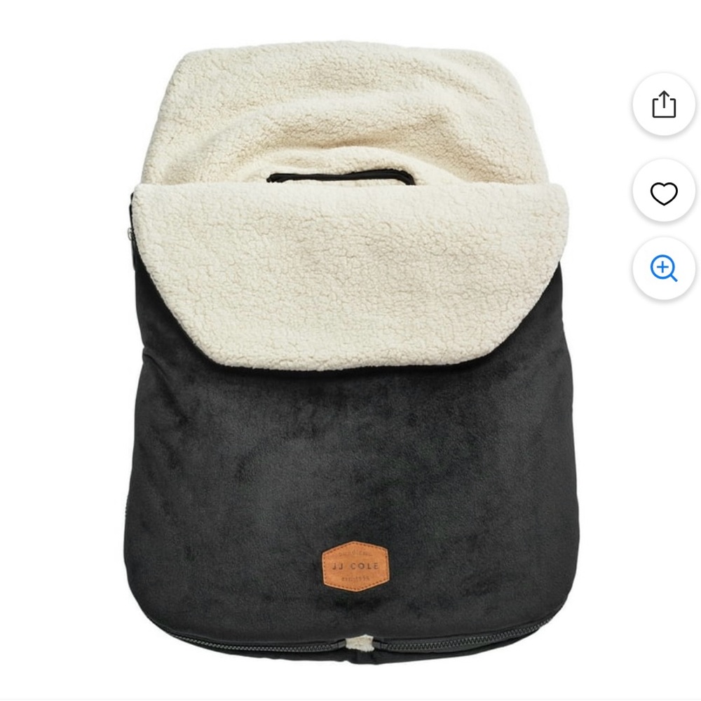 JJ Cole Black and Cream infant Original Bundleme Car Seat Cover